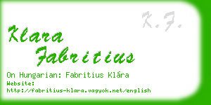 klara fabritius business card